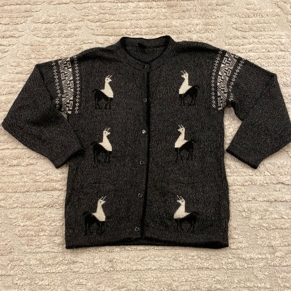Alpaca Wool Button Up Sweater Sz S